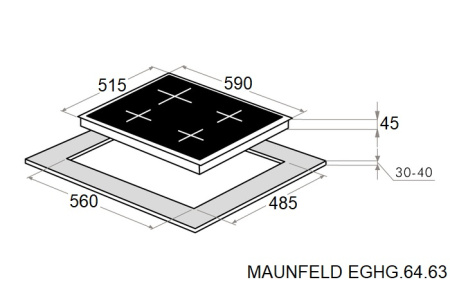Варочная поверхность газовая Maunfeld EGHG.64.63CLGR/G